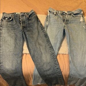 Agolde Blue Straight Leg Jeans Timeless Style